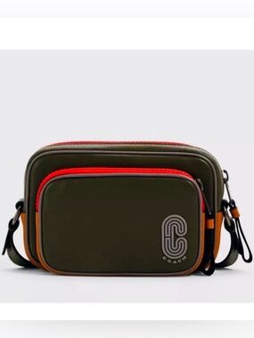 COACH MINI EDGE DOUBLE POUCH COLORBLOCK WITH COACH PATCH CROSSBODY BAG 🌟EUC🌟
